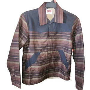 Wrangler Jacke / Heavy Shirt Fleece Sherpa gefüttert gestreift Western Gr. M - Bild 1 von 8