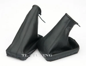 Passend für OPEL CORSA C Bj. 00-06 Schaltsack + Handbremssack LEDER / SCHWARZ - Bild 1 von 1