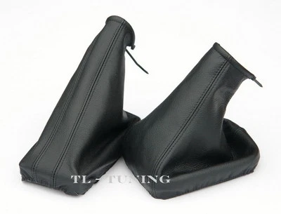 Passend für OPEL CORSA C Bj. 00-06 Schaltsack + Handbremssack LEDER / SCHWARZ - Bild 1 von 2