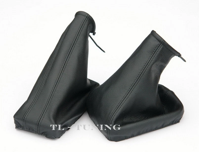 Passend für OPEL CORSA C Bj. 00-06 Schaltsack + Handbremssack LEDER / SCHWARZ - Bild 1 von 1