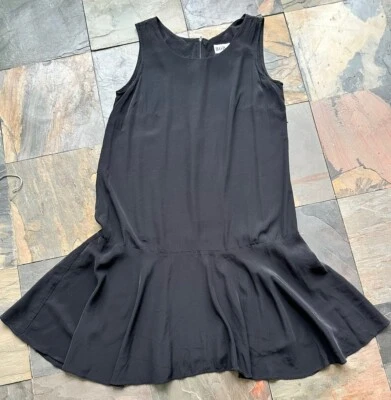 Vestido sin Mangas De Colección Años 90 Talla 14 Bruja Grunge Emo Caprichoso Volantes Dobladillo Negro Foto 1 de 4