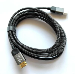 Kabel QGeeM HDMI v2.0 3m pozłacany nylon pleciony premium HD TV UHD XBOX PS4 PC - Zdjęcie 1 z 6