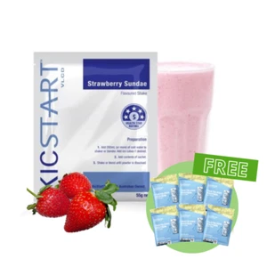 KicStart VLCD Shakes - Strawberry pack of 42 + FREE Feel Good Tasteless Protein - Picture 1 of 4