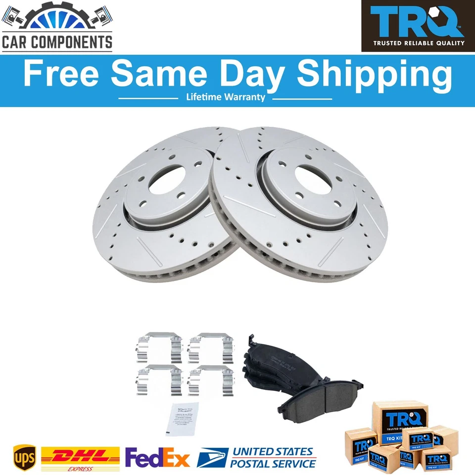 Nuevo kit de pastillas de freno y rotor de cerámica delantera TRQ para Infiniti FX35 FX37 2005-2014 Foto 1 de 4