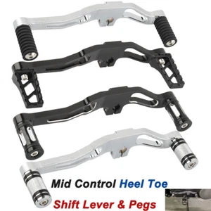 Para Harley FXD 1991-2017 Talón Puntera Palanca de cambios Clavija Control medio Deslizamiento ancho - Imagen 1 de 27