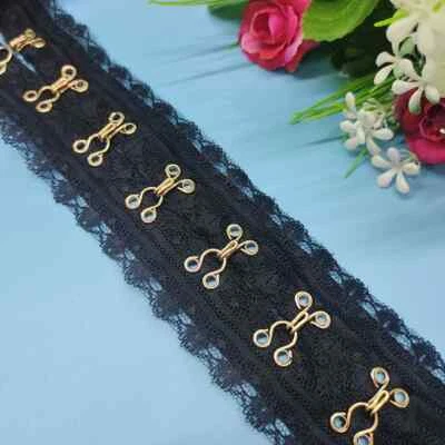 Cinta de sarga de algodón recortada de gancho y ojo de 2 yardas para corsé sujetador costura disfraz Foto 1 de 4