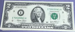 US $2 Two Dollar Bill SERIES 2003 UNCIRCULATED, EACH - Picture 1 of 4
