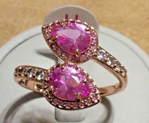 Bomb Party Admire the Beauty Lab Grown Pink Corundum Rose Gold Plated Ring SZ 11 - Picture 1 of 1