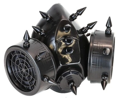 1" Black Spike Steampunk Gas Mask Cosplay Spikes Respirator Costume Party - Image 1 of 4