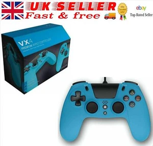 Controlador de juegos compacto con cable USB Gioteck VX-4 para PlayStation 4 - azul - Imagen 1 de 3