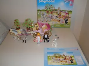 Playmobil Horse Drawn Wedding Carriage, Bride & Groom 100% complete, Immaculate. - Picture 1 of 8