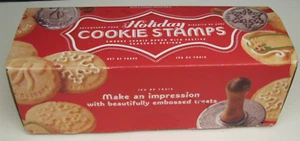 WILLIAMS-SONOMA HOLIDAY COOKIE STAMPS SET OF 3 NORDIC WARE 2011 WOODEN HANDLES - Picture 1 of 10