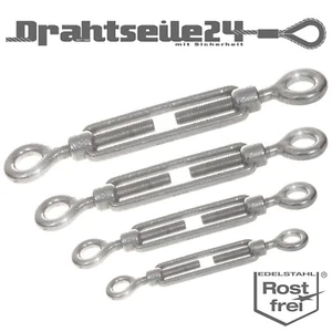 Edelstahl Drahtseil spannen Drahtseilspanner Spannschloss DIN 1480 V4A Rostfrei - Bild 1 von 12