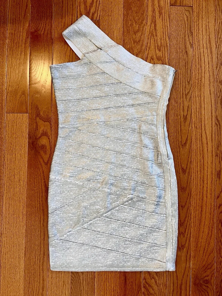 JS Collections Womens Silver Dress Bodycon Size 8 - Image 1 of 4