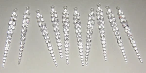 Mini adornos para árbol de Navidad Clear Icicles 5" irrompible 10 - Imagen 1 de 3