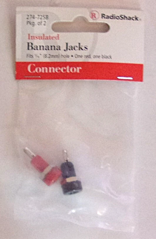 Radio Shack #274-7258 Insulated Banana Jacks Connector  NEW - Image 1 of 1