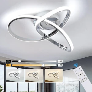 36W Moderna Dimmerabile Plafoniera LED Con Telecomando Lampadario da Soffitto - Foto 1 di 13