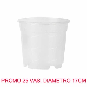 25 VASI PER ORCHIDEE Ø17CM COMPLETAMENTE TRASPARENTI PROMO - Foto 1 di 1