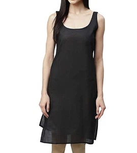 Knee Length Non-Stretchable Sameez Lining, Cotton Camisole Long Slip for Women - Picture 1 of 40
