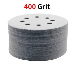 100 PCS 125mm 8-Hole WHITE Sanding Discs 400 Grit Hook Loop Orbital Sander Pads - Picture 1 of 7