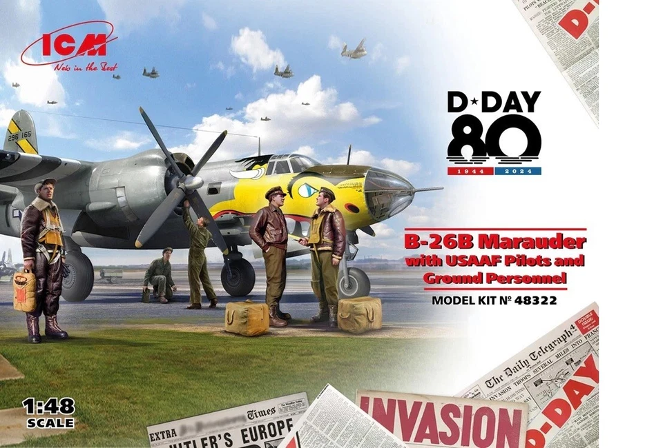 ICM48322 1 48 ICM B-26B Marauder with USAAF Pilots & Ground Personnel