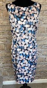 Betty & Co. White Blue Pink Spotted Polka Dot Occasion Dress Wedding UK 10 New - Picture 1 of 12