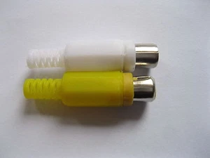 60 pcs Solder RCA Jack Audio Video Female Connector Yellow White Color New - Picture 1 of 3
