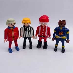 Playmobil vintage lotto di 4 personaggi pompiere ref uomo nonno occhiali Babbo Natale giocattoli - Foto 1 di 8