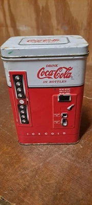 COCA-COLA Beverage Coke Bottle Vending Machine Vintage 1997 Collectible Tin Box - Image 1 of 4