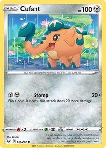 Pokemon Cufant SWSH01: Sword & Shield Base Set 136/202 LP - Picture 1 of 1
