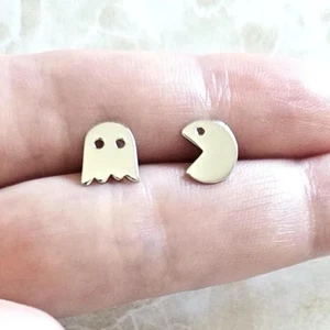 Pac Man Ohrringe Sterlingsilber Videospiel Liebhaber Geschenk Geburtstag Geschenk Sie - Bild 1 von 7