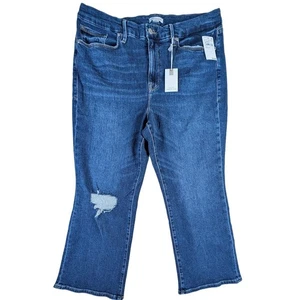 Good American Good Legs Denim Bootcut Distressed GLCMB336T Size 18 Stretch - Picture 1 of 7