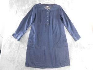 J Jill Dress Womens Small Petite Blue Long Sleeve Shift Cottage Chambray - Picture 1 of 11