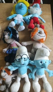 I Puffi 9'' Puffi e Papa Kellytoy Peluche Set di 8 alcuni con etichette - Foto 1 di 9