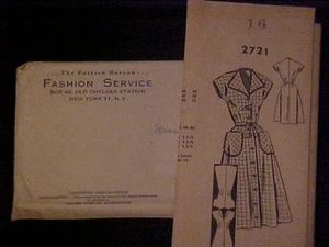 Abrigo vintage con botones delanteros para dama pedido por correo con patrón de bolsillos, 2721 - Imagen 1 de 3