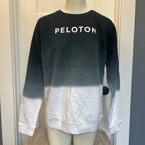 Peloton Women’s Black White Ombré Pullover Sweater Sweatshirt Size Small Cotton - Picture 1 of 8