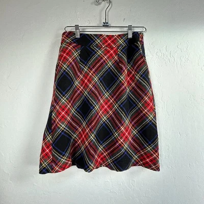 L.L. Falda Bean Mujer Tartán Mezcla Lana Escocesa Talla 8P Roja Retro Preparación Escolar Y2K Foto 1 de 4