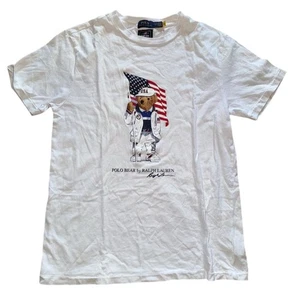 Ralph Lauren Men's Polo Bear Team USA Graphic T-Shirt White Size L patriotic - Picture 1 of 6
