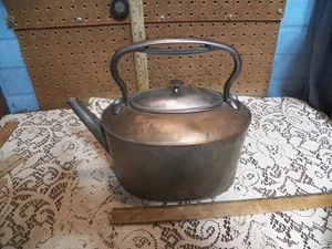 Vintage Large Copper & Nickel Teapot - Picture 1 of 6