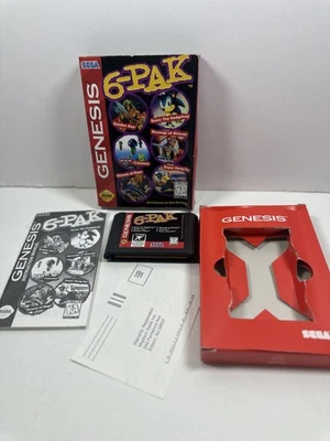 Vintage Sega Genesis 6-Pak Completo Testado na Caixa Sonic Golden Axe Streets of Rage - Imagem 1 de 4