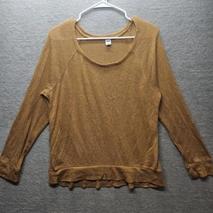 Old Navy Damen Gr. L Langarm Rundhals Strick Sweatshirt braun - Bild 1 von 9