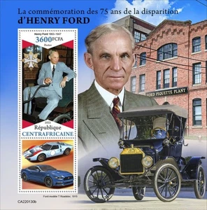 África Central - Aniversario Henry Ford 2022 - Hoja de recuerdo de estampillas - CA220130b - Imagen 1 de 1