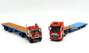 Mack F700 flatbed trailer+DAF XG lowloader "van der Meijden" WSI truck models - Picture 1 of 6