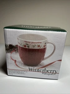 Tazza maglione Pfaltzgraff Winterberry in rilievo porcellana natalizia Natale 18 oz - Foto 1 di 13