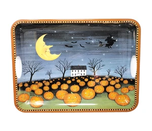Sakura David Carter Vassoio da portata cavo zucca marrone con manici 19,5" x 14,5" - Foto 1 di 9