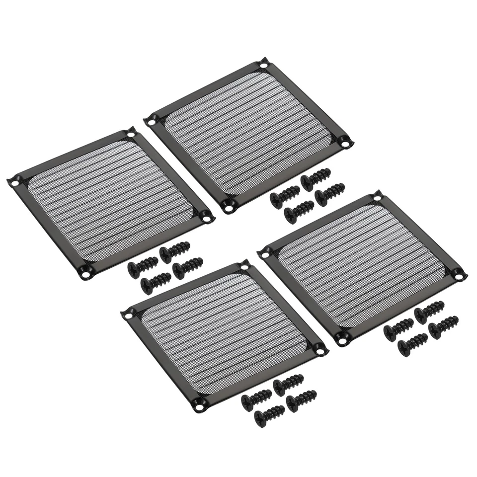 92mm Lüfter Filter Gitter mit Schrauben 4Pack Rahmen Netz Abdeckung Schwarz - Bild 1 von 4