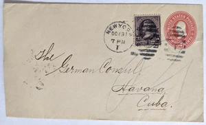 NYC, New York, USA--German Consul, Habana, Kuba/Uprated, 2-C. PSE+3-C. US/1900 - Picture 1 of 2