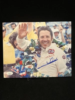 Foto de carreras firmada por Mario Andretti 8x10 AUTO CERTIFICADO DE AUTENTICIDAD JSA Foto 1 de 4