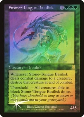 Odyssey  MTG FOIL  Stone-Tongue Basilisk  Magic - Image 1 of 2