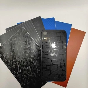 iPhone XR Rückseite Abdeckung Vinyl PVC Skin [Kohlefaser/Diamant/Blauer Sand] - Bild 1 von 8